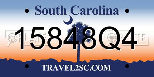 15848Q4 South Carolina License Plate
