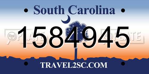 1584945 South Carolina License Plate