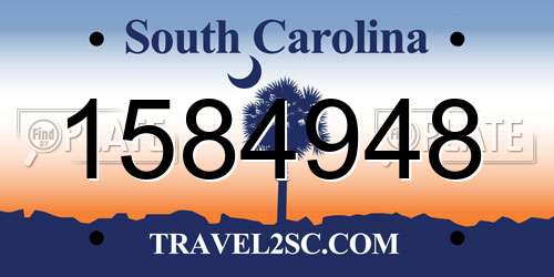 1584948 South Carolina License Plate