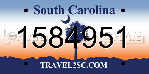 1584951 South Carolina License Plate