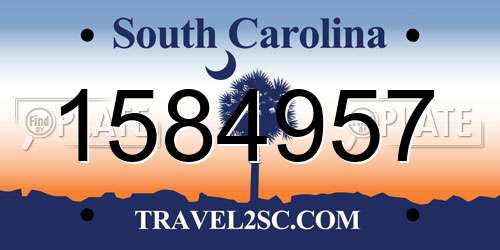 1584957 South Carolina License Plate