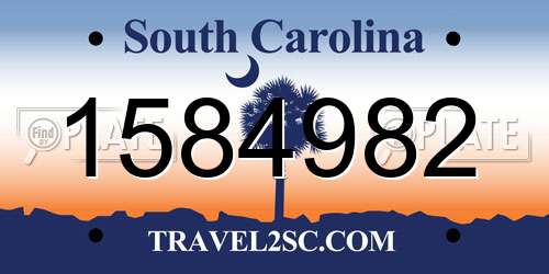 1584982 South Carolina License Plate