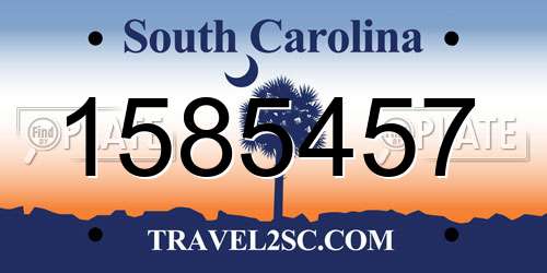 1585457 South Carolina License Plate