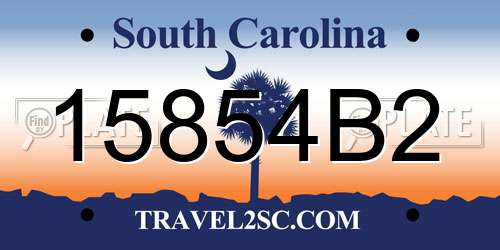 15854B2 South Carolina License Plate