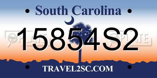 15854S2 South Carolina License Plate