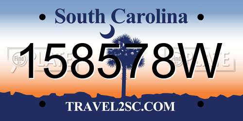 158578W South Carolina License Plate