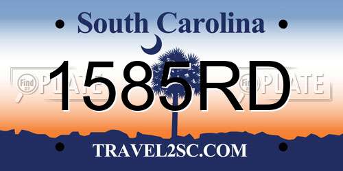 1585RD South Carolina License Plate