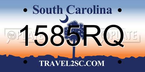 1585RQ South Carolina License Plate