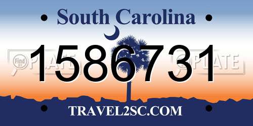 1586731 South Carolina License Plate