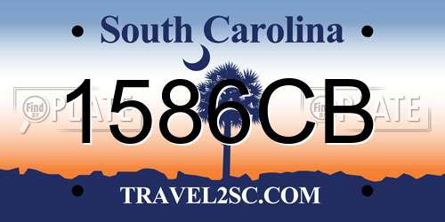 1586CB South Carolina License Plate