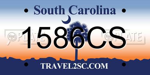 1586CS South Carolina License Plate