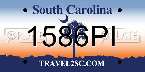 1586PI South Carolina License Plate