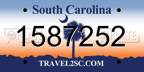 1587252 South Carolina License Plate