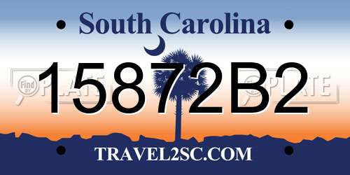 15872B2 South Carolina License Plate