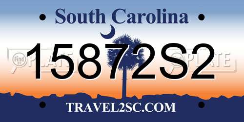 15872S2 South Carolina License Plate
