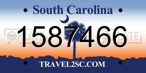 1587466 South Carolina License Plate