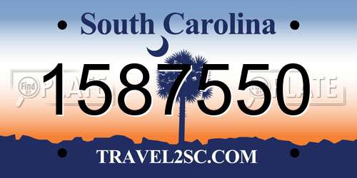1587550 South Carolina License Plate
