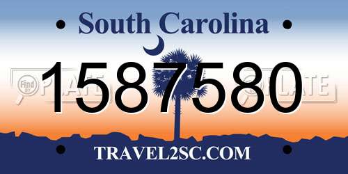 1587580 South Carolina License Plate