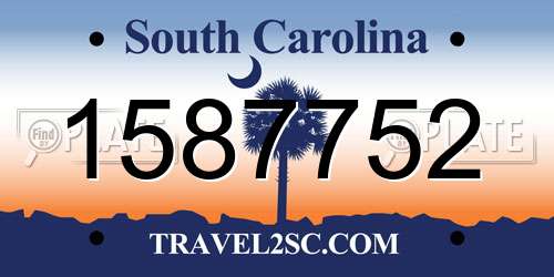 1587752 South Carolina License Plate