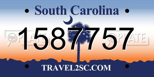 1587757 South Carolina License Plate