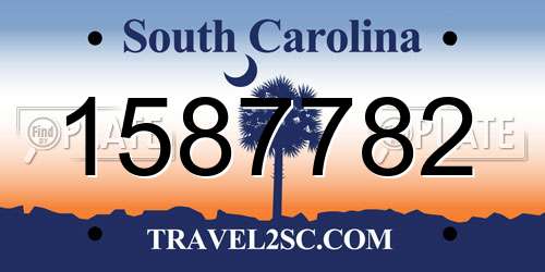 1587782 South Carolina License Plate