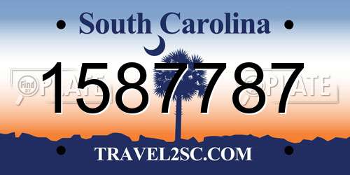 1587787 South Carolina License Plate