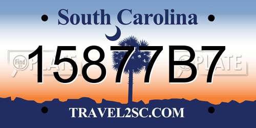 15877B7 South Carolina License Plate
