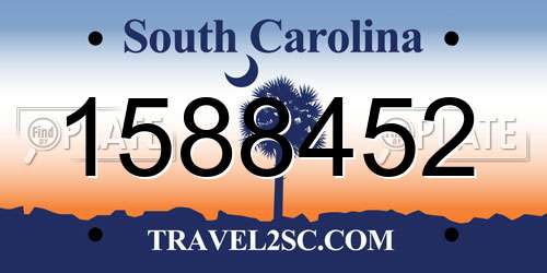 1588452 South Carolina License Plate