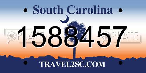 1588457 South Carolina License Plate