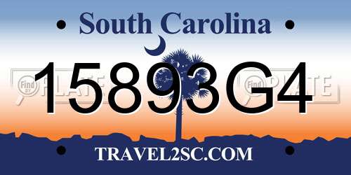 15893G4 South Carolina License Plate
