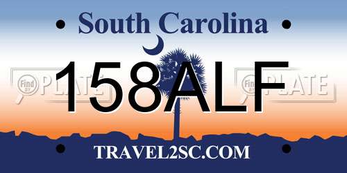 158ALF South Carolina License Plate