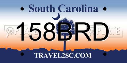 158BRD South Carolina License Plate
