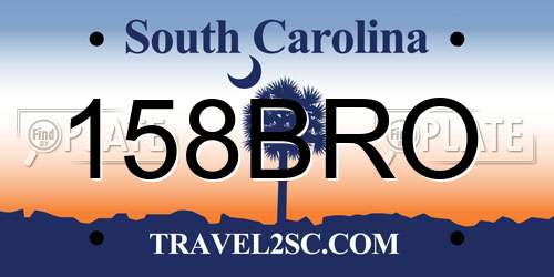 158BRO South Carolina License Plate