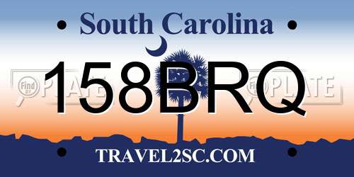 158BRQ South Carolina License Plate