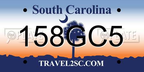 158GC5 South Carolina License Plate