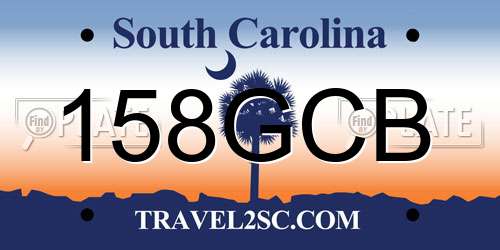 158GCB South Carolina License Plate