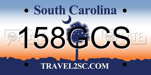 158GCS South Carolina License Plate