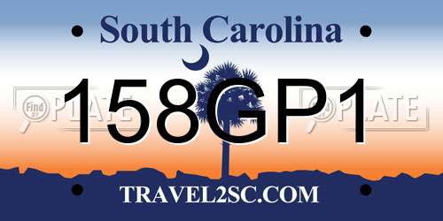 158GP1 South Carolina License Plate
