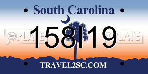 158I19 South Carolina License Plate