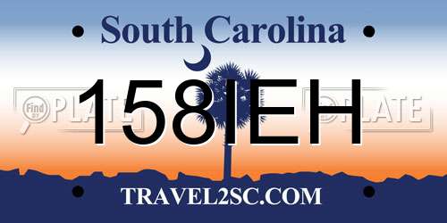 158IEH South Carolina License Plate
