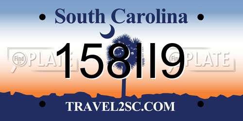 158II9 South Carolina License Plate