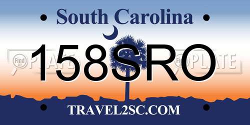158SRO South Carolina License Plate