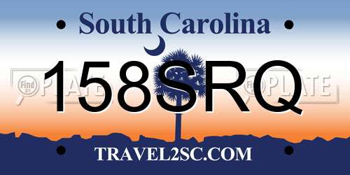 158SRQ South Carolina License Plate