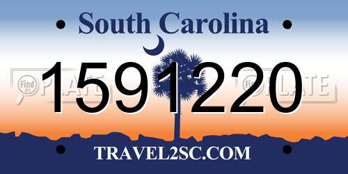1591220 South Carolina License Plate