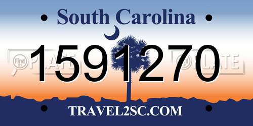 1591270 South Carolina License Plate