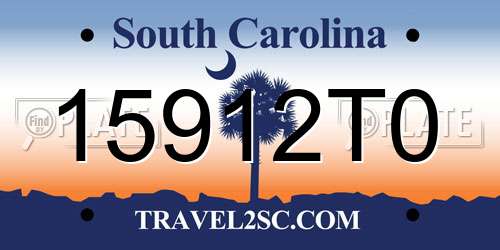 15912T0 South Carolina License Plate