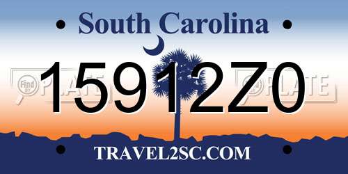15912Z0 South Carolina License Plate