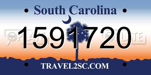 1591720 South Carolina License Plate