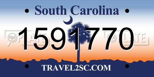 1591770 South Carolina License Plate