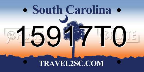 15917T0 South Carolina License Plate